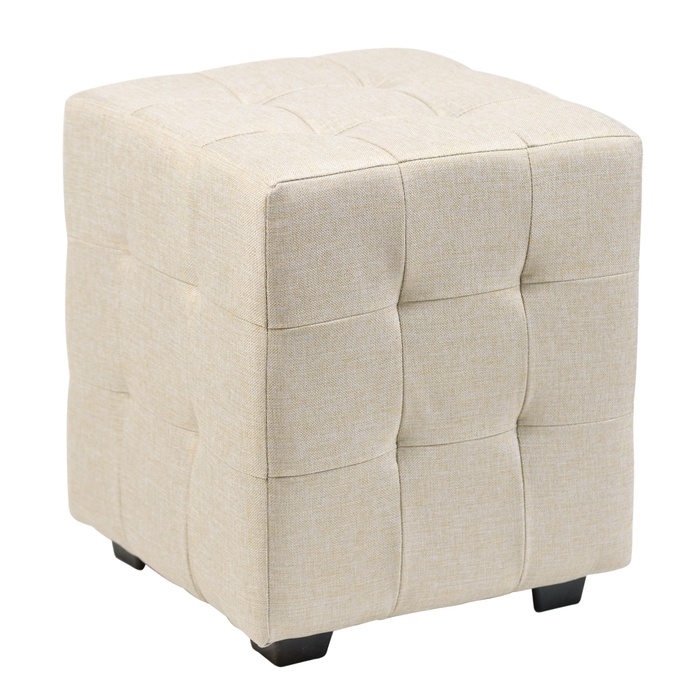 Пуф в прихожую «Стенли», 400×400×450 мм, рогожка, цвет бежевый - Фото 1