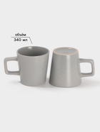 Набор посуды Доляна «Гранит», 24 предмета: тарелки 12 шт. d=20/26 см, кружки 6 шт. 340 мл, салатники 6 шт. 800 мл, керамика, серый - Фото 5