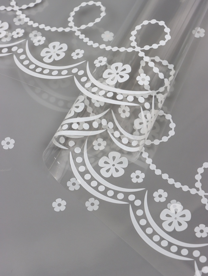 Пленка прозрачная, с рисунком, для цветов и букетов «Бусы» Белый 0.7×8.2±5%м