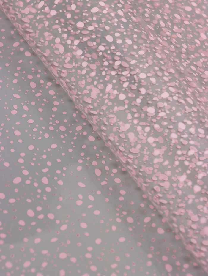 Пленка прозрачная, с рисунком, для цветов и букетов «Капли» Нежно-розовый 0.7×8.2±5%м - Фото 1