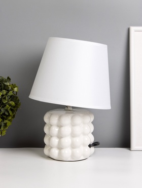 УЦЕНКА Лампа настольная «Бабл» 40 Вт Е14 белый 12×12×27 см 10896069