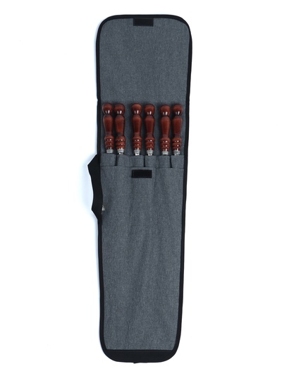 Набор шампуров в колчане, 6 шт., деревянная ручка «Фигурная», 73(50) × 1.2×0.25 см, серый