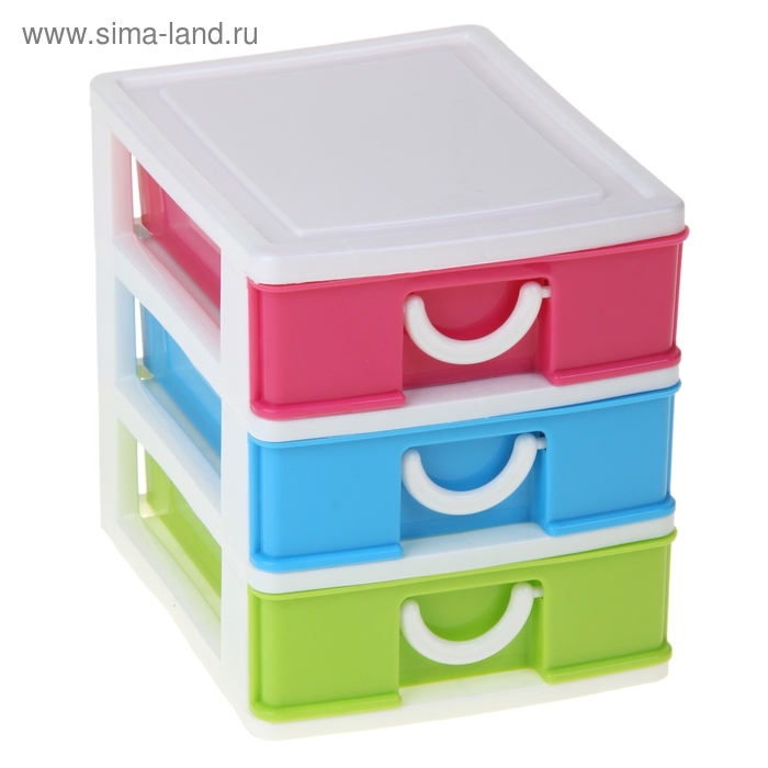 Мини-комод для мелочей, 3 секции, цвет МИКС - Фото 1