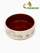 Миска керамическая "Собачьи лапки", 200 мл, 10,5 х 4 см - фото 44190712