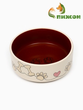 Миска керамическая "Собачьи лапки", 200 мл, 10,5 х 4 см 10734777