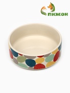 Миска керамическая "Цветной горошек" 200мл, 10,5 х 4 см - фото 44190726