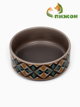 Миска керамическая "Ромбики" 200мл, 10,5 х 4 см, серая 10734795
