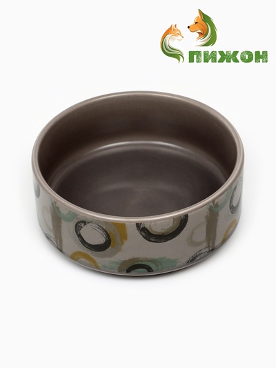 Миска «Кругляшки», 200 мл, 10.5 10.5×4 см, керамика, серо-коричневая