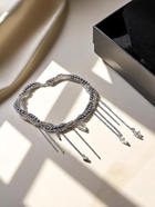 Колье «Акцент» сердце и крест, многослойное, серое в серебре 10872269