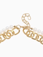 Колье «Цепь» с жемчугом, белое в золоте - Фото 3