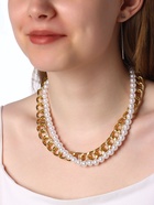 Колье «Цепь» с жемчугом, белое в золоте 10872271 - фото 16570512