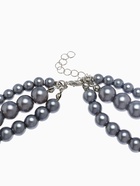 Колье «Акцент» сердце, под гематит, многослойное, серое в серебре - Фото 4