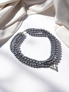 Колье «Акцент» сердце, под гематит, многослойное, серое в серебре - Фото 8