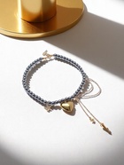 Колье «Акцент» сердце и звезда, под гематит, многослойное, серое в золоте - Фото 9