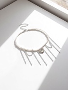 Колье «Акцент» сердце со стразами, многослойное, белое в серебре - фото 808998846