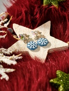 Клипсы детские Выбражулька «Снежинка», страза, голубо-белая - Фото 2