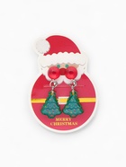 Серьги клипсы детские «Выбражулька. Ёлочка и шарик», зелёный, красный - Фото 4