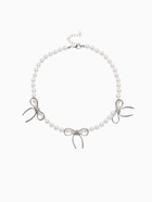 Колье «Жемчуг. Бантик», L=32 см, белое в серебре - Фото 2