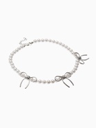 Колье «Жемчуг. Бантик», L=32 см, белое в серебре - Фото 6