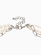 Колье «Многослойность» жемчужное, белое в серебре - Фото 3