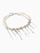 Колье «Многослойность» жемчужное, белое в серебре - Фото 5