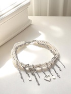 Колье «Многослойность» жемчужное, белое в серебре - Фото 7