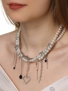 Колье «Многослойность» жемчужное, белое в серебре - Фото 8