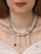 Колье «Многослойность» жемчужное, белое в серебре - Фото 9