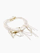 Колье «Многослойность» жемчужные бусины, белое в золоте - Фото 6