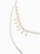 Бодичейн женская «Жемчужные капли», белый в серебре - Фото 3