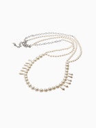 Бодичейн женская «Жемчужные капли», белый в серебре - Фото 5