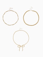 Колье «Многослойность» бантик, белое в золоте - Фото 2