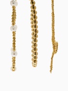 Колье «Многослойность» бантик, белое в золоте - Фото 3