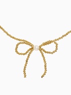 Колье «Многослойность» бантик, белое в золоте - Фото 6