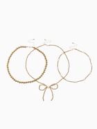 Колье «Многослойность» бантик, белое в золоте - Фото 8