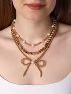 Колье «Многослойность» бантик, белое в золоте - Фото 9