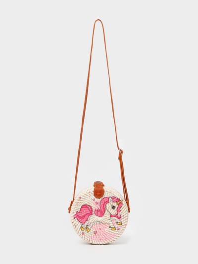 Сумка плетёная ротанг «Единорог», 15×6×60 см