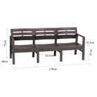 Диван садовый «Рейки», пластик, 58×178×75 см, трёхместный, мокко - Фото 2