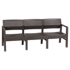 Диван садовый «Ротанг», пластик, 58×178×75 см, трёхместный, мокко - Фото 1