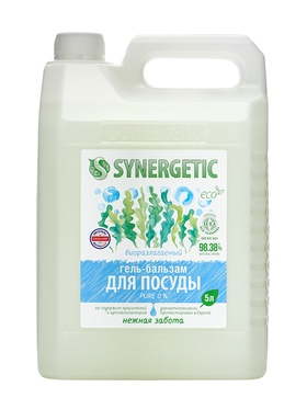 Гель-бальзам для мытья посуды Synergetic "Pure 0%", 5 л 10893696