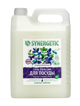 Гель-бальзам для мытья посуды Synergetic «Базилик и свежая мята», 5 л 10893697