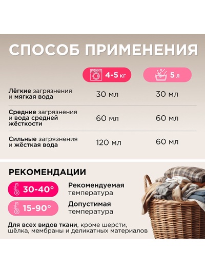 Гель для стирки Synergetic Color, 3.75 л