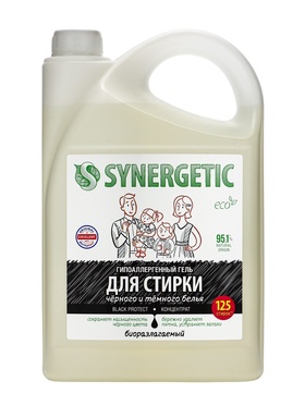 Гель для стирки Synergetic Black protect, 3.75 л 10893709