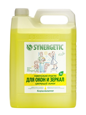 Средство для мытья окон и зеркал Synergetic «Цветущий лимон», 5 л 10893731