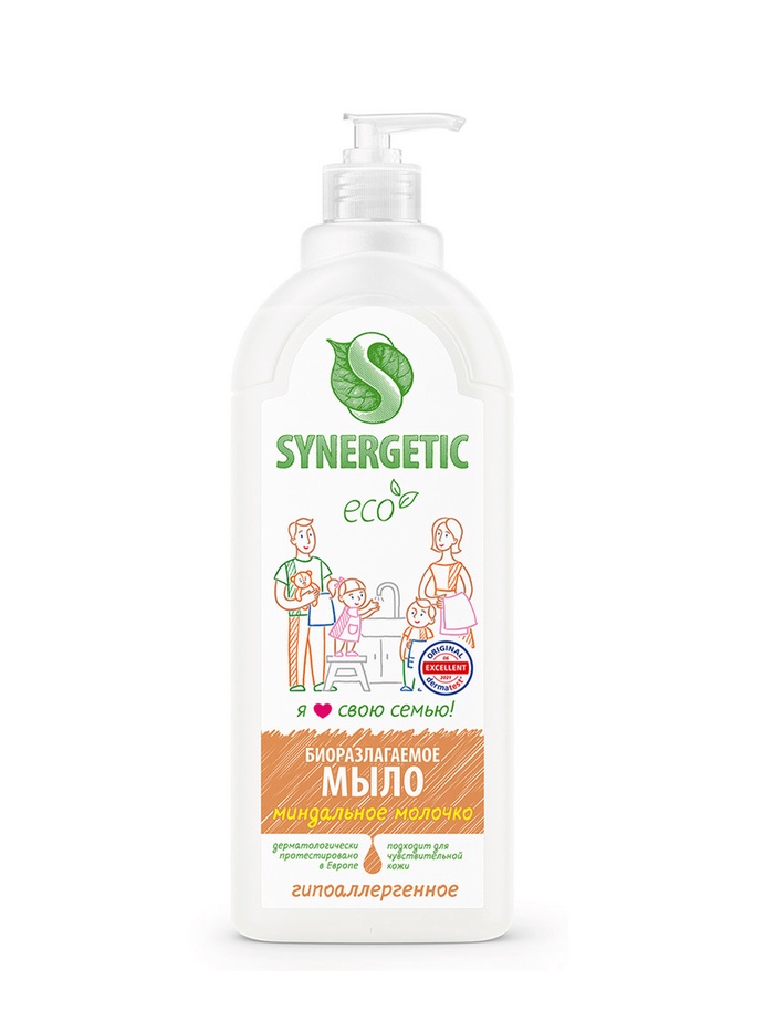 Жидкое мыло Synergetic «Миндальное молочко», 1 л - Фото 1