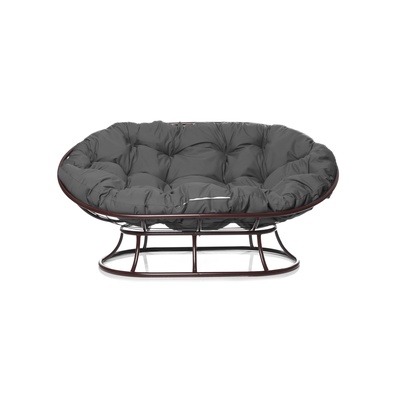 Диван садовый «Мамасан», 164×104×75 см, коричневый, с серой подушкой