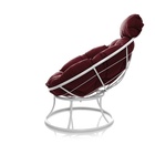 Кресло «Папасан», 77×81×68 см белое, бордовая подушка - Фото 2