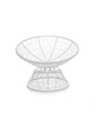 Кресло «Папасан» с искусственным ротангом, 96×98×81 см, с механизмом качания, белое, голубая подушка - Фото 4