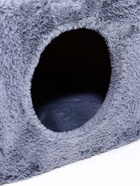 Домик для кошек с когтеточкой, 51×31×87 см, с овальной полкой, джут, серый - Фото 7