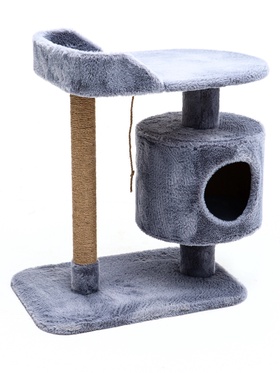 Комплекс для кошек с когтеточкой, лежанкой, джут, 58×38×70 см, серый